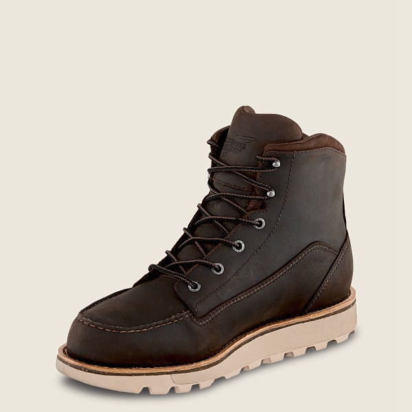 Red Wing Mens Work Boots - Traction Tred Lite - 6-inch Waterproof Soft Toe - Dark Brown - UQK361892